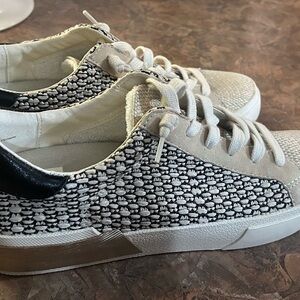 Dolce Vita Black and cream Textured Sneakers tweed look